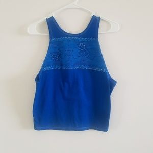 We The Free Blue Crochet Tank Top Sz XS
